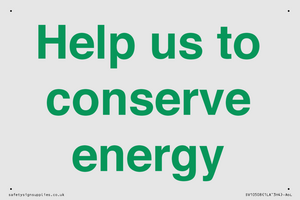 Help us to conserve energy 